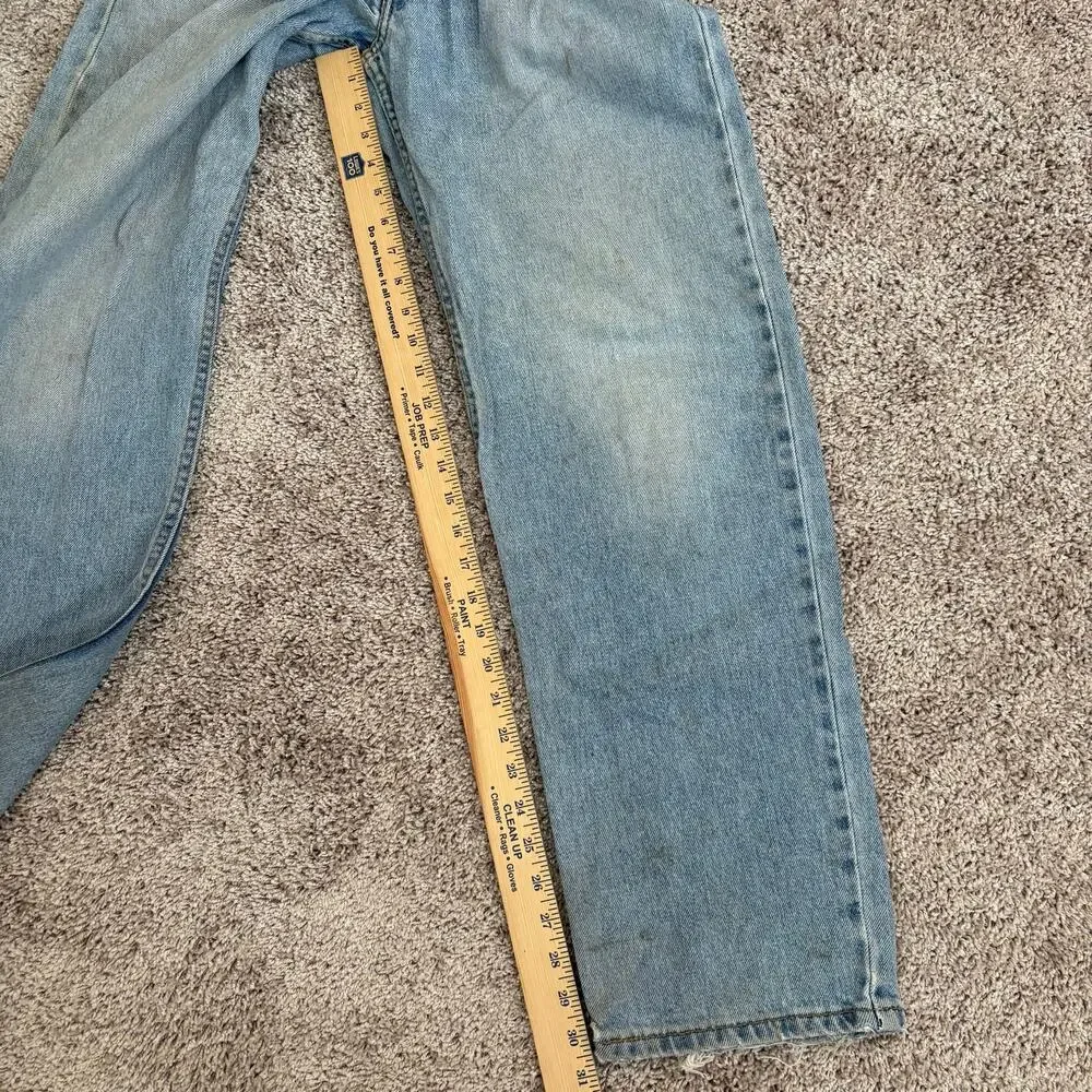 Vintage Y2K Levis 550 Relaxed Fit Light Wash Faded Distressed Jeans 32x32 Baggy